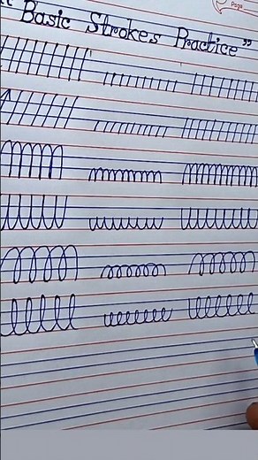 First Time Handwriting Strokes Practice | Basic Strokes for Cursive Writing
