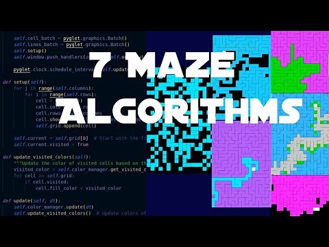 Visual presentation of Maze Generating and Solving Algorithms in 3 minutes!!!!