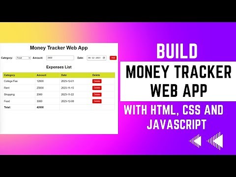 Build Money Tracker WebApp to track expenses with HTML, CSS and JavaScript | ‪@BharatIntern‬ Project