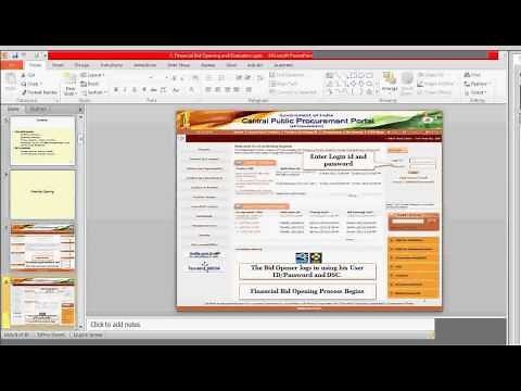 BID OPENING NIC ETENDER TUTORIAL EPROCUREMENT
