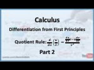Calculus - Differentiation from First Principles: Derivation of the Quotient Rule - Part 2