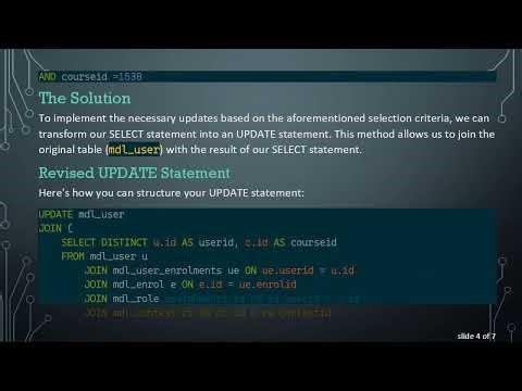 How to Modify MySQL to Update user emails Efficiently
