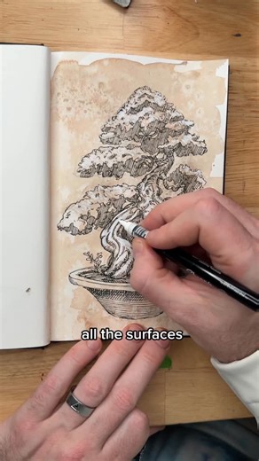 Sean Anetsberger | Artist | Art & Creativity Coach on Instagram: "Comment “drills” below for to learn how to ink and crosshatch like I do in this video. The drawing drills course teaches how to use a pen with confidence using short interval drills in mark making in order to practice the foundations of mark making and drawing with just 10-20 minutes a day."