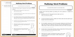 Multi-Step Word Problems Worksheet