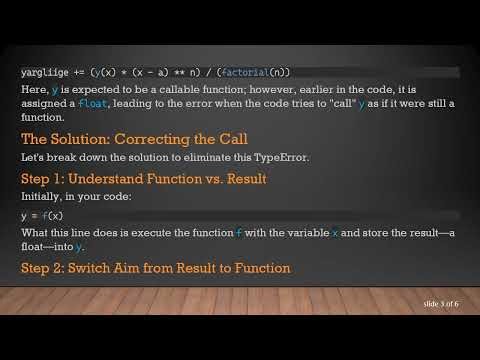 Understanding Why a Float Type Object is Not Callable in Python