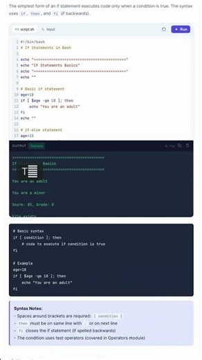 Bash If Statements - Conditional Logic, if-else-elif — in 30 seconds #Bash #Shell #Linux