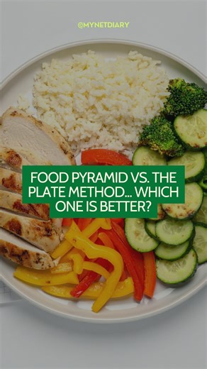 MyNetDiary on Instagram: "The Food Pyramid vs. The Plate Method... which one is better? 🤔"
