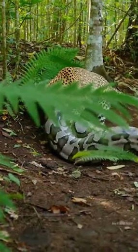 Intense Battle! Leopard Attacks Massive Python in Wild Encounter!