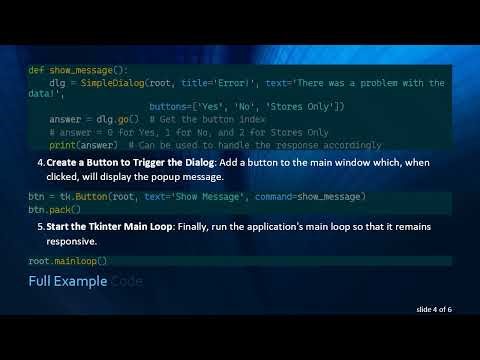 Creating a Custom Popup Message Button with Values using Tkinter in Python 3