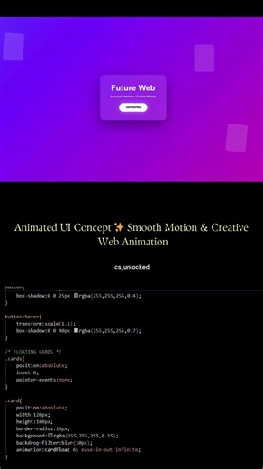 Animated UI Concept ✨ Smooth Motion & Creative Web Animation | ‪@cs_unlocked‬ #viral #coding #shorts