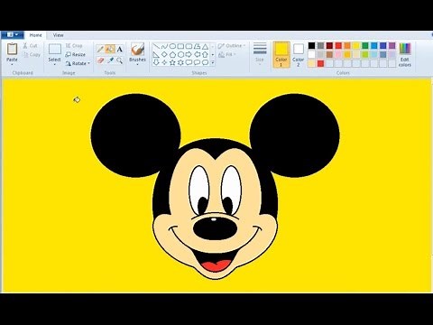 How to Draw Mickey Mouse in MS Paint
