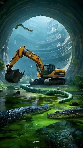 python and excavator fight fiercely #giantpython #excavator | MGTC Farming