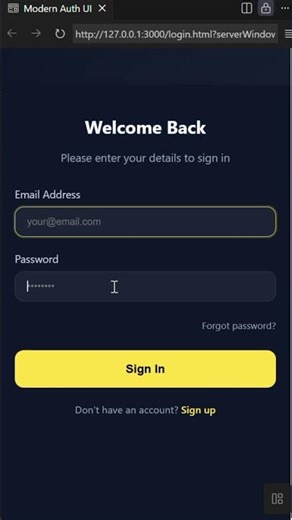 How to Create a Modern Responsive Auth UI with HTML & CSS