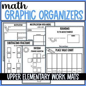 Math Graphic Organizer Dry Erase Mats | Upper Elementary Math Notebook Tools