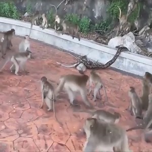 Monkey attacked by python-Monkeys trying to help monkeys get out #animal #animals #python #pythonchallenge | Embrace your Heart