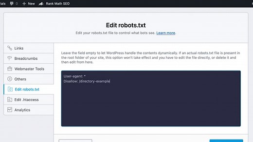 Using Rank Math's Robots.txt Generator » Rank Math