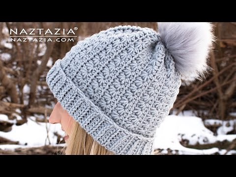 How to CROCHET STAR STITCH HAT - Easy Winter Hat by Naztazia
