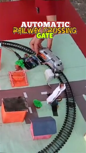 Automatic Railway Crossing Gate using Arduino and Motion Sensor. Trainer -@ School -@ Kit& Components -@kitvitapp #robotics #arduinouno #Arduino #schoolstudents #Schoolproject #Engineering #tech #Technology #scienceprojects #explore #trending #fyp | Future Gurukuls Edutech Pvt Ltd
