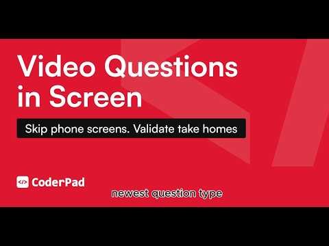 NEW! CoderPad Video Questions in Screen