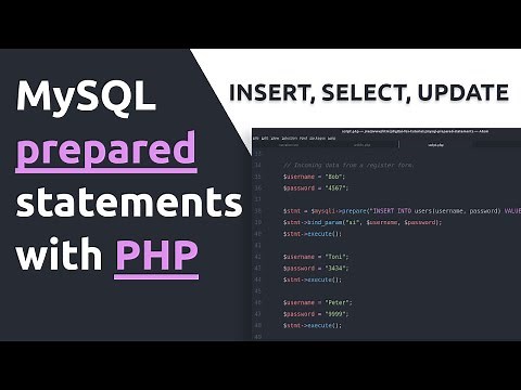 How to write mysql prepared statements with PHP to insert, select, and update data.