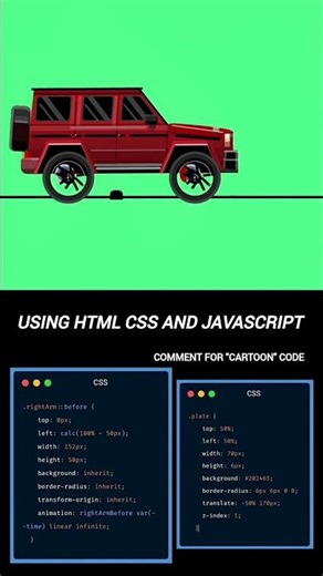 Animated Car Running 🚗 | HTML CSS JavaScript Mini Project | Web Animation #shorts
