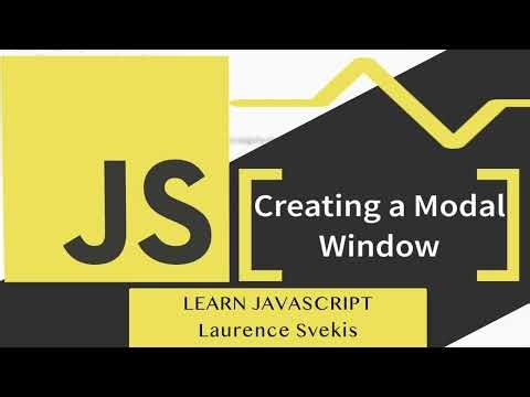 Create a Custom Modal Window with Vanilla JavaScript | Taught by Laurence Svekis"