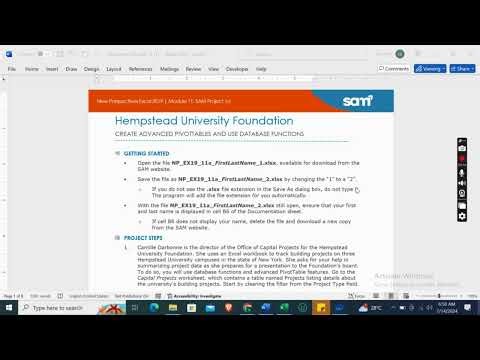 Excel 2019 | Module 11: SAM Project 1a Hempstead University Foundation #newperspectives