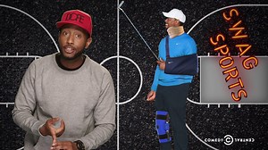Swagasaurus celebrates the return of Tiger Woods -- now with a new and improved back and shoulder. | Comedy Central