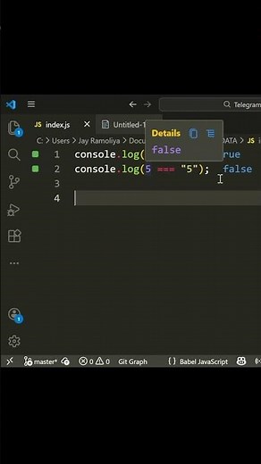 JavaScript == vs === Explained Simply | Equality Operators You Must Know #javascript #tutorial