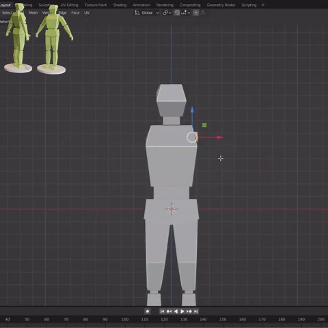 Blender basic modeling tutorial - simple female robot #oe301