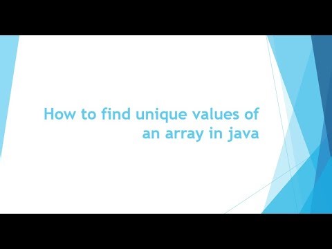 How to find unique values of an array in java