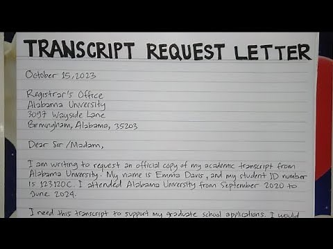 How To Write A Transcript Request Letter Step by Step Guide | Writing Practices