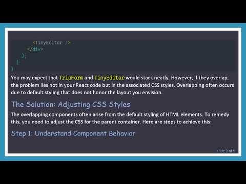 How to Prevent React Components from Overlapping