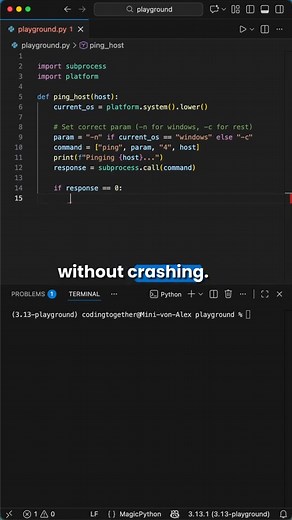 8.1K views · 106 reactions | Host Ping Script - Python for Beginners #programming #python #coding | Laskenta Technologies Limited | Facebook