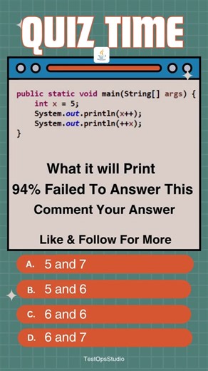 94% Failed To Answer This Java Question 😱 x++ vs ++x #shorts #java