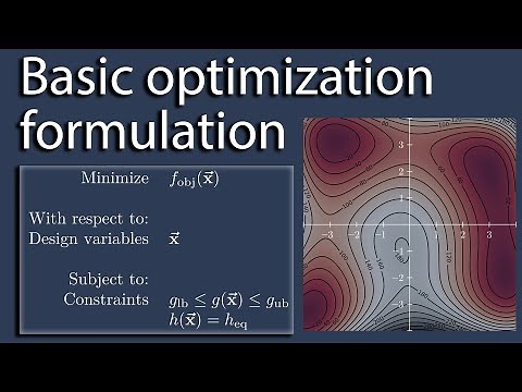 Basic optimization problem formulation