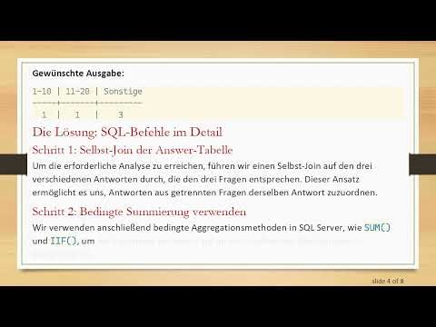 Wie man Group By und Pivot-Tabellen in SQL Server zur Analyse von Umfragedaten verwendet
