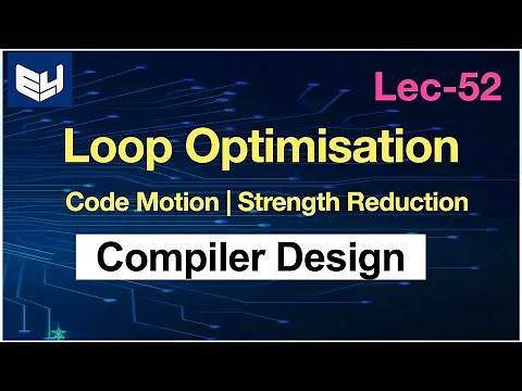 Loop Optimisation | Code motion | Strength reduction | CD | Compiler Design | Lec - 52 | Bhanu Priya