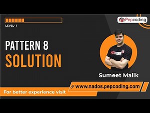 Pattern-8 | Solution | Java Foundation Course
