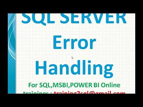 Error Handling in SQL Server | Sql Server Exception Handling