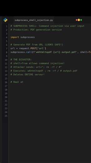 Subprocess Shell Injection Deletes Entire Server?! #RCE