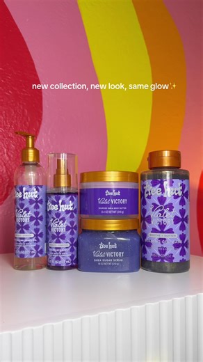 We uncontained spring early… hope that’s okay 🎨✨ Say hello to your new glow lineup: 💜 Violet Victory 💛 Golden Vanilla 🤍 Sugar Spirit 🩵 Twinkling Tulip 💖 Preppy Peach 🩷 Wildflower Whirl #new #uncontainyourself #spring #bodycare #treehut
