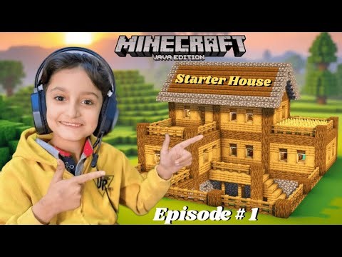 I build Starter House in Minecraft Java Edition Survival series Episode 1