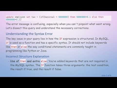Resolving Syntax Errors in MySQL: An Effective Guide to Using IF and CASE Statements