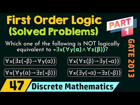 First Order Logic (Solved Problems) - Part 1