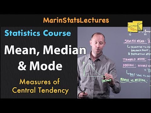 Mean, Median and Mode in Statistics | Statistics Tutorial | MarinStatsLectures