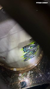 47K views · 747 reactions | Standing on top of a 150-foot space rocket buried over 100 feet down in a missile silo in the middle of the swamp… and man, this thing is WILD. Leave it to Sammie to notice someone who once cut the grate, dropped in, and rappelled down just to graffiti the side of the missile. People are nuts! | Python Cowboy Hunts | Facebook