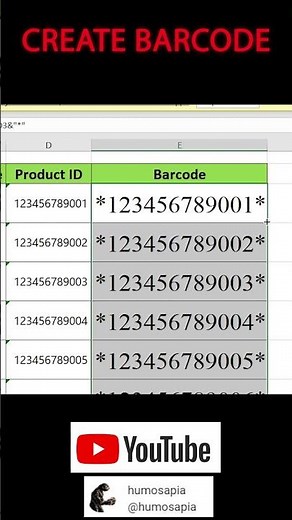 How to Create Barcode in Excel