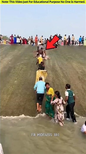 Waterfall Slide Crash Sends Everyone Back Under 😱💦 #gadgests #facts