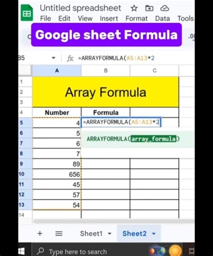 Excel Array Trick 🔥 | Powerful Formula#googlesheets #excel#exceltips #shorts